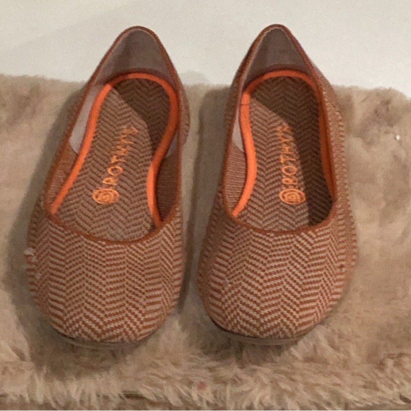 Rothy's Orange Herringbone Flats